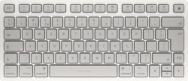 CHERRY KW 7100 MINI BT for MAC, kompaktiška "Mac" klaviatūra su 3 "Bluetooth" kanalais, UK išdėstymas (QWERTY), belaidė kelių įrenginių klaviatūra, mėnulio baltumo