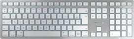 CHERRY KW 9100 Slim for Mac Belaidė "Mac" klaviatūra prancūziško išdėstymo (AZERTY) "Bluetooth" arba 2,4 GHz belaidė plokščių klavišų įkraunama baltai sidabrinė
