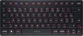CHERRY KW 9200 MINI Kompaktiška daugiafunkcinė klaviatūra iki 4 įrenginių, belgų išdėstymas (AZERTY), "Bluetooth", 2,4 GHz arba kabelinė, įkraunama, juoda