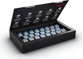 CHERRY MX RGB mėlynos spalvos jungiklių rinkinys, 23 mechaninės klaviatūros jungikliai, skirti pasidaryk pats, karšto keitimo arba žaidimų klaviatūrai, taktiliniai jungikliai su paspaudimu (Clicky), garsumu ir pastebimumu
