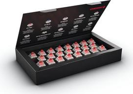 CHERRY MX RGB raudonas jungiklių rinkinys, 23 mechaniniai klaviatūros jungikliai, skirti "pasidaryk pats", "Hot Swap" arba žaidimų klaviatūrai, linijinis jungiklis be paspaudimų, sklandus ir tiesioginis