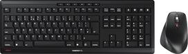 CHERRY STREAM DESKTOP COMFORT belaidės klaviatūros ir pelės rinkinys, UK išdėstymas (QWERTY), 2,4 GHz radijo ryšys, tylūs klavišai, ergonomiška pelė dešinei rankai, juoda
