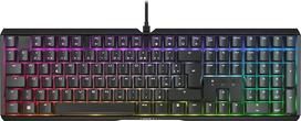 CHERRY XTRFY MX 3.1 mechaninė žaidimų klaviatūra, prancūziškas išdėstymas (AZERTY), RGB apšvietimas, aliuminio korpusas, USB-A, MX2A rudos spalvos jungikliai, juoda
