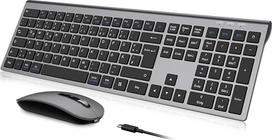 cimetech "Bluetooth" klaviatūros ir pelės belaidis rinkinys "MacBook Air/MacBook Pro/iMac/iMac Pro/Mac", "Bluetooth" belaidė klaviatūra QWERTZ su įkraunama pele, daugialypė, ergonomiška, tylus rašymas, vokiškas išdėstymas