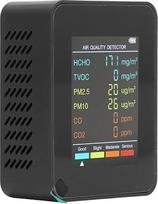 CO2 monitorius, patalpų oro kokybės matuokliai, nešiojamasis anglies dioksido detektorius, LCD ekranas su foniniu apšvietimu CO2 TVOC HCHO PM2.5 PM10 testeris su žadintuvu namams