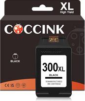 COCCINK 300XL (1 juoda) atkurtos spausdintuvo kasetės, skirtos HP 300 XL spausdintuvui Deskjet D2660 D5560 F2480 F4280 F4580 PhotoSmart C4600 C4680 C4780 Envy 100 110 120