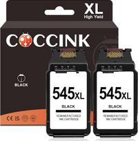 COCCINK 545XL restauruotos rašalo kasetės, skirtos "Canon 545 XL", suderinamos su spausdintuvu MG3000 MG3010 MG3020 MG3022 MG3022 MG3029, 2 juodos spalvos kombinuotosios kasetės, didelis puslapių skaičius, 1000 puslapių