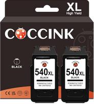 COCCINK PG-540 XL (2 juodos spalvos) atkurtos spausdintuvo kasetės, skirtos "Canon 540XL" spausdintuvui "Pixma MG2100 MG2140 MG3650s MG3650 MG3600 MG4100 MG4250 MX475 MX535 TS5140 TS5150 TS515151 MG325, MG30 MG3550
