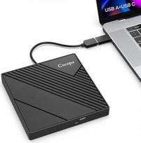 Cocopa Masterizzatore CD DVD Externo USB 3.0 Unità DVD Esterna USB C DVD/CD+/- RW Portable Lettore DVD Esterno Rom DVD-R CD-RW Ultra Slim for Laptop PC Win 10/8/7/XP/Vista/Linux/Mac OS Apple