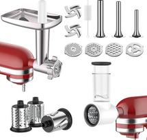 COFUN tarkavimo ir mėsmalės rinkinys "KitchenAid" priedų rinkiniui, įskaitant mėsmalę su 4 malimo diskais, 3 dešrelių įdaro ragais ir 3 nerūdijančio plieno smulkintuvais - "KitchenAid" priedas