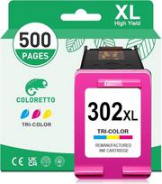 COLORETTO 302 XL rašalo kasetė, skirta HP 302XL Deskjet 1110 2130 2132 3630 3632 3636 Envy 4510 4520 4524 4528 Officejet 3830 3834 4650 5220 Pakartoti pakartotinai (1 spalva)
