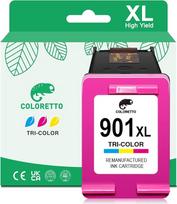 COLORETTO 901XL (1 spalvos) atkuriamasis pakaitalas HP 901XL spausdintuvo rašalo kasetei, skirtai Officejet 4500 G510 J4524 J4535 J4580 J4585 J4624 J4660 J4680 serijos spausdintuvams