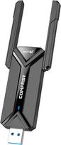 COMFAST WLAN Stick, USB 3.0 USB WLAN adapteris "WiFi 7" 6500Mbit trijuose dažnių ruožuose su dvigubomis antenomis, OFDMA ir MU-MIMO, WPA3, suderinamas su "Win10/11", be tvarkyklių, paruoštas naudoti staliniame nešiojamajame kompiuteryje