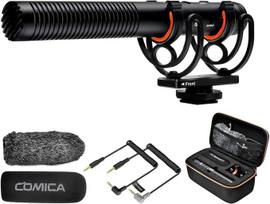 COMICA VM20 fotoaparato mikrofonas, išorinis šautuvo mikrofonas, super kardioidinis kondensatorinis vaizdo mikrofonas su OLED maitinimo ekranu ir žemo pjovimo filtro režimais, skirtas "Canon Nikon" DSLR fotoaparatui ir išmaniajam telefonui
