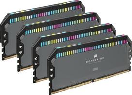 CORSAIR Dominator Platinum RGB DDR5 RAM 64GB (4x16GB) iki 5600MHz CL36-36-36-76 1.25V AMD EXPO Intel XMP 3.0 staliniams kompiuteriams skirta atmintis - pilka (CMT64GX5M4B5600Z36)