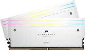 CORSAIR Dominator Titanium RGB DDR5 RAM 64GB (2x32GB) iki 6400MHz CL32 Intel XMP 3.0 staliniams kompiuteriams skirta atmintis - balta (CMP64GX5M2B6400C32W)