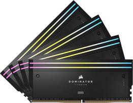 CORSAIR Dominator Titanium RGB DDR5 RAM 64GB (4x16GB) iki 6400MHz CL32 Intel XMP 3.0 staliniams kompiuteriams skirta atmintis - juoda (CMP64GX5M4B6400C32)