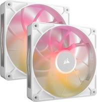 CORSAIR iCUE LINK RX140 MAX RGB 140 mm PWM storio ventiliatorius su "iCUE LINK" sistemos koncentratoriumi - didelis statinis slėgis - magnetinis kupolo guolis - dviguba pakuotė - baltos spalvos