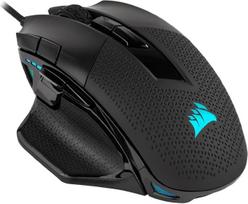 CORSAIR NIGHTSWORD RGB laidinė derinama FPS/MOBA žaidimų pelė - 18 000 DPI - 10 programuojamų mygtukų - svorio sistema - suderinama su "iCUE" - PC, "Mac", PS5, PS4, "Xbox" - juoda