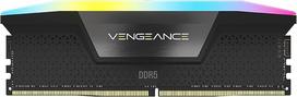 CORSAIR Vengeance RGB DDR5 RAM 16GB (1x16GB) iki 5600MHz CL40 "Intel XMP 3.0" staliniams kompiuteriams skirta atmintis - juoda (CMH16GX5M1B5600C40)