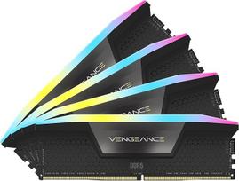 CORSAIR Vengeance RGB DDR5 RAM 128GB (4x32GB) iki 5600MHz CL40 "Intel XMP 3.0" staliniams kompiuteriams skirta atmintis - juoda (CMH128GX5M4B5600C40)