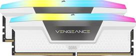 CORSAIR Vengeance RGB DDR5 RAM 32GB (2x16GB) iki 6000MHz CL30-36-36-76 1.4V AMD EXPO Intel XMP 3.0 staliniams kompiuteriams skirta atmintis - balta (CMH32GX5M2B6000Z30W)