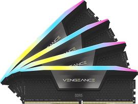 CORSAIR Vengeance RGB DDR5 RAM 64GB (4x16GB) iki 6400MHz CL32 "Intel XMP 3.0" staliniams kompiuteriams skirta atmintis - juoda (CMH64GX5M4B6400C32)