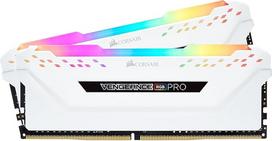 CORSAIR VENGEANCE RGB PRO 32GB (2x16GB) DDR4 iki 3200MHz (PC4-25600) CL16 staliniams kompiuteriams skirta atmintis - balta