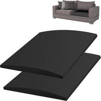Couchkissen-Unterstützung für Schlaffe Sitze, 60x60x5cm, Hochdichte Schaumstoffeinlage, Gebogene Sofakissenstütze für Sofasitzreparatur, Möbelkissen-Unterlage, Schwarz, 2 Stück