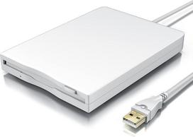 CSL išorinis USB diskinis kaupiklis FDD 1,44MB 3,5 colio kompiuterio plonas diskinis kaupiklis Išorinis nešiojamasis "Plug and Play", baltos spalvos, suderinamas su "Windows 11