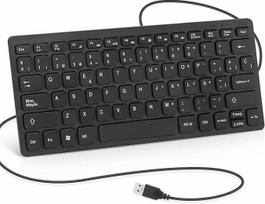 CUQI Mini Teclado su kabeliu, 78 ergonomiškos programėlės, USB-A jungtis, mini Teclado Portátil para la Oficina y los Viajes (Español)