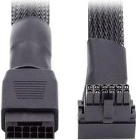 CY 12VHPWR ATX3.0 PCI-E 5.0 maitinimo modulinis kabelis nuo vyriškos iki moteriškos lyties, nukreiptas žemyn 90 laipsnių kampu, 17 cm, suderinamas su 3080 3090TI PSU 16Pin 12+4P vaizdo plokšte