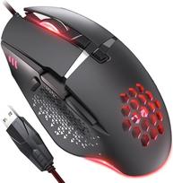 CYD C303 RGB žaidimų pelė nešiojamajam kompiuteriui, USB 3.0 laidinė žaidimų pelė, ergonomiško dizaino laidinė žaidimų pelė, programuojama žaidimų pelė, "Snap-Change" sekimo ir šaudymo kompiuterinių žaidimų lenktynės