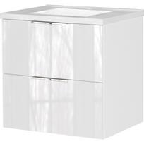 Baltos spalvos blizgus pakabinama spintelė po kriaukle 61x61 cm Celano – Germania
