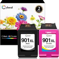 Cyloral 901XL restauruotos rašalo kasetės, skirtos HP 901 XL, suderinamos su OfficeJet 4500 J4524 J4535 J4540 J4550 J4580 J4600 J4660 J4680 J4680c G510a G510g G5110g 0n0n0n0 juodos ir 1 spalvos