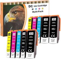 D&C 10x Printer Cartridges Compatible with Epson 33 33XL for Epson Expression Premium XP-530 XP-540 XP-630 XP-635 XP-640 XP-645 XP-830 XP-900 XP-7100 (3 Black, 1 Photo Black, 2 Cyan 2 Magenta 2