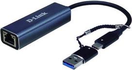 D-Link DUB-2315 USB-C/USB ir 2,5 Gigabit Ethernet adapteris (USB-C Thunderbolt 3 arba USB 3.0 ir RJ45 2,5 Gigabit LAN adapteris, skirtas kompiuteriui, "MacBook Pro", "MacBook Air", "iPad Pro", "Chromebook", "Surface Pro" ir kt.)