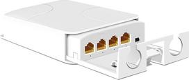 Davuaz lauko PoE Gigabit Extender, 1 įvesties ir 3 išvesties PoE+ Extender su 1000Mbps, iki 30 W, suderinamas su IEEE802.3af/at, atsparus vandeniui, IP66, išplečiamas iki 100 m, Plug & Play