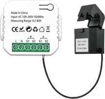 DAZZLEEX Tuya Smart Zigbee elektros skaitiklis, "Zigbee" išmanusis saulės fotovoltinis dvikryptis elektros skaitiklis "WiFi" su CT transformatoriumi AC110/240 (1 kanalas)