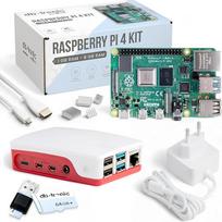 db-tronic Raspberry Pi 4 1GB Starter Set | 64GB Edition | Maitinimo šaltinis 15W | Korpusas raudonas/baltas | Radiatoriaus rinkinys | 4K Micro HDMI kabelis | Idealiai tinka išmaniesiems namams, retro žaidimams ir namų asistentui