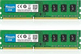 DDR3/DDR3L stacionarioji atmintis RAM 8GB rinkinys (2x4GB) 1600MHz CL11 U-DIMM Wlizedle PC kompiuterio atminties modulis PC3L-12800 240-Pin 1.35V/1.5V Non-ECC Unbuffered 2Rx8 Upgrade stacionarioji atmintis kompiuteriams, žalias