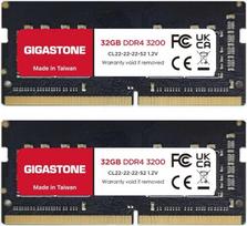DDR4 RAM tik nešiojamiesiems kompiuteriams: GIGASTONE 64GB rinkinys (2 x 32GB) DDR4 3200MHz (2933MHz arba 2666MHz) PC4-25600(PC4-23400, 21300) CL22 1.2V SODIMM 260Pin Non-ECC Unbuffered Nešiojamųjų kompiuterių atminties atnaujinimas
