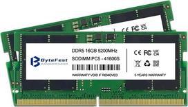DDR5 RAM 32GB (2 x 16GB) 5200MHz SODIMM CL42 žaidimų atmintis DDR5 nešiojamojo kompiuterio atminčiai / "All-in-One" / mini kompiuteriui