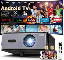 DESS C4 Pro 4K televizoriaus projektorius, pritaikytas darbui lauke - išmanusis televizoriaus projektorius 4K su 1200 ANSI liumenų, automatiniu fokusavimu, "Wi-Fi 6", "Bluetooth" - išmanusis televizoriaus projektorius (1080P Nativ, LED)