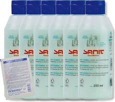 DEWEPRO rinkinys: SANIT tepalas (3079) - 6 buteliukai po 250 ml - DVGW sertifikatas - puikus tepalas visoms vamzdžių jungtims tvirtinti, įskaitant 1 Dewepro® vienkartinį šveitiklį