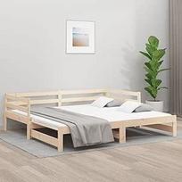 Dienos lova Išskleidžiama sofa lova Sofa lova Dienos lova Sofa lova Svečių lova Sofa kušetė Medinė lova gyvenamajam kambariui 2 x (90 x 190) cm Pušies masyvo mediena