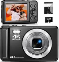 Digitalkamera 4K 64MP, 2.8 Zoll UHD Autofokus Kamera fotokamera, Micro-SD-Karte & Akku,16X Digitalzoom Wiederaufladbare Tragbare Kompaktkameras mit für Anfänger Jugendliche