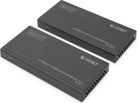 DIGITUS DS-55512 HDMI KVM ilgintuvas (HDBaseT) - UHD 4K/30Hz - 40 m per LAN kabelį (HDBaseT 70 m) - Komplektas - Siųstuvas ir imtuvas - IR infraraudonųjų spindulių - USB 1.1 - HDCP 2.2/1.4 ir HDBaseT 1.0