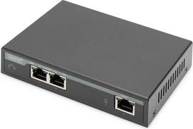 DIGITUS Gigabit PoE vidinis plėstuvas, 2 prievadai, 60 W, 100 m ilgio išplėtimas, kaskadinis, autonominis maitinimas