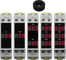 Din-Schiene 18mm Spannung Strom HZ Meter AC 80-500V 220V 380V 100A Modulare Voltmeter Amperemeter LED Anzeige Digital Volt Tester (BVA-2R)